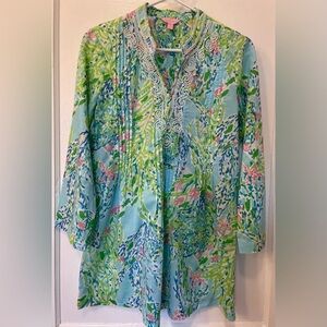 Lilly Pulitzer Sarasota Tunic Blue Heaven Beaded Medium